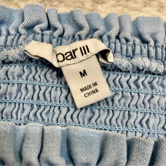 NWT Bar III Blue Smocked Crop Top - Picture 7 of 14